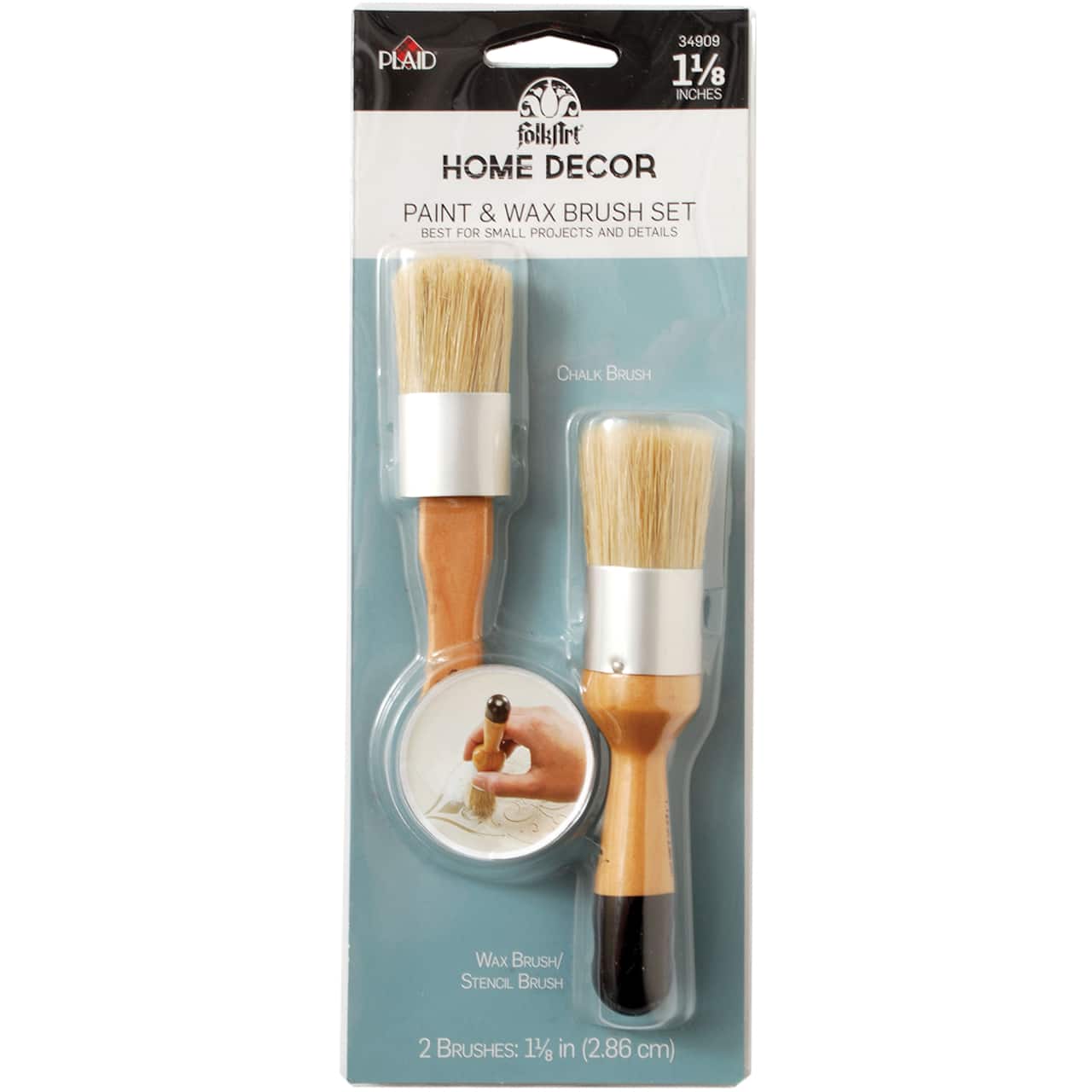 Plaid® FolkArt® 1.125" Home Décor Paint & Wax Brush Set